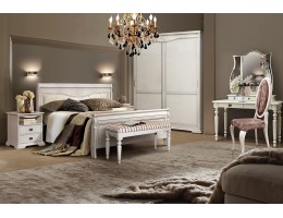 Спальный гарнитур Лика в цвете белая эмаль из натурального дерева 2