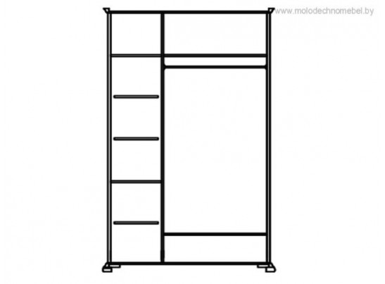 Шкаф для одежды Лика из натурального дерева с двумя отделениями ММ-137-01/03Б