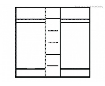 Шкаф для одежды Лика пятистворчатый с металлическими ручками ММ-137-01/05Б