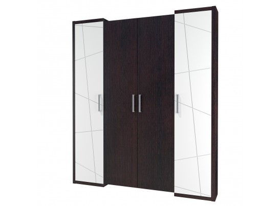 Шкаф четырехдверный Барселона МН-115-04-220, дуб ниагара/белый глянец