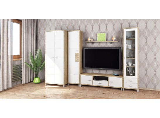 Тумба Домино ВК-04-04, белый/дуб сонома