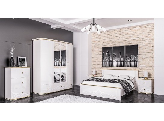 Комод три ящика Либерти МН-313-06, белый глянец