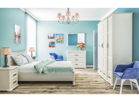 Кровать двуспальная Марсель МН-126-01(1), крем