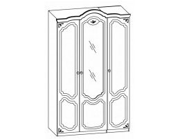 Шкаф трехдверный Орхидея СП-002-13Д2, белый полуглянец