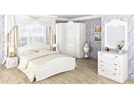 Спальный гарнитур Орхидея СП-002, белый полуглянец