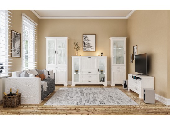 Шкаф-витрина двухстворчатый Юнона МН-132-14, белый