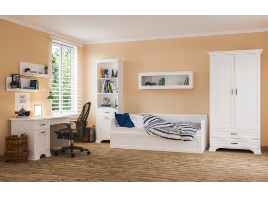 Стол письменный с тумбой Юнона МН-132-26, белый