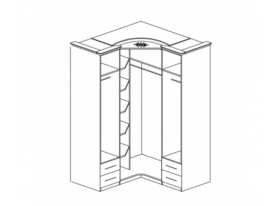 Шкаф угловой Василиса СП-001-09П, дуб белёный