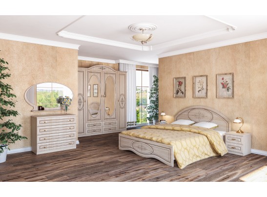 Комод 4-ящика Василиса СП-001-01П, дуб белёный