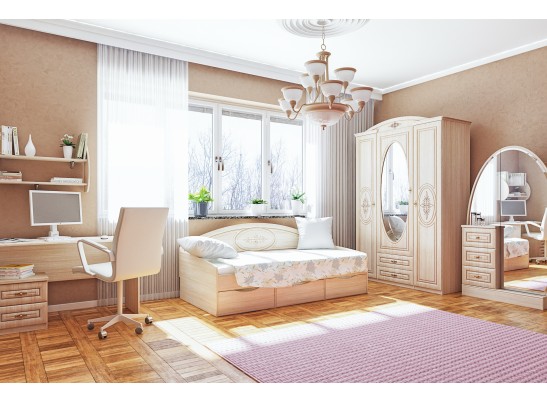 Шкаф четырехдверный Василиса СП-001-04П, дуб белёный