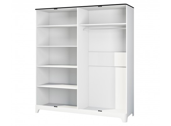 Шкаф четырехдверный Верона МН-024-04, белый глянец