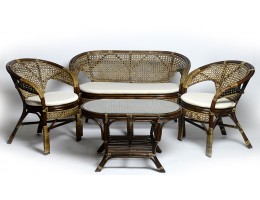 Комплект для отдыха 02/15 с двухместным диваном и овальным столиком