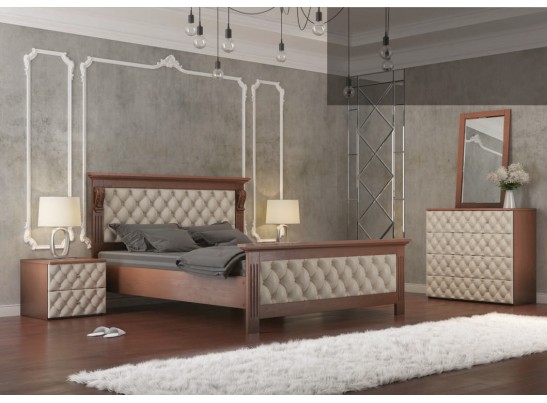 Кровать с мягким изголовьем ЛИДЕР