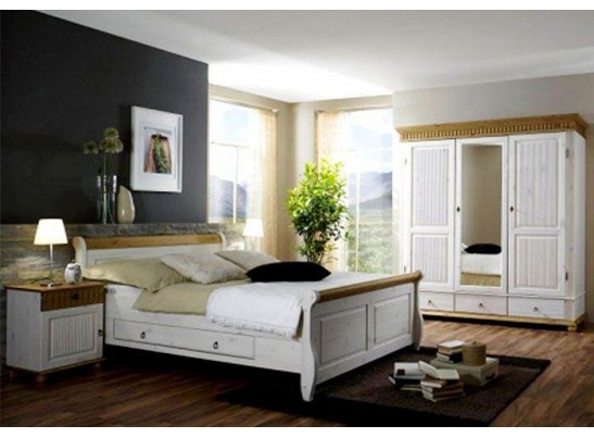 Кровать двуспальная Мальта с ящиком - 180х200 (массив)