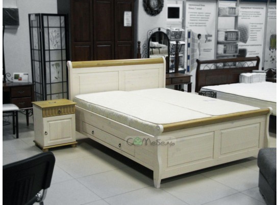 Кровать двуспальная Мальта М с ящиком - 180х200 (массив)