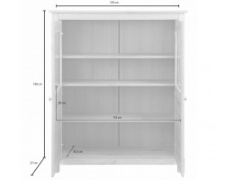 Шкаф для посуды-20 Рауна (белый воск)