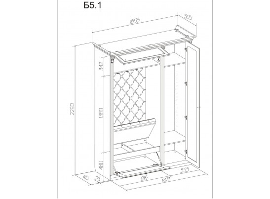 Комплект для прихожей Благо Б 5.1 (карамель)