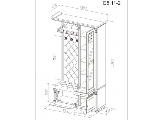 Прихожая Благо артикул Б 5.11-2 (орех)