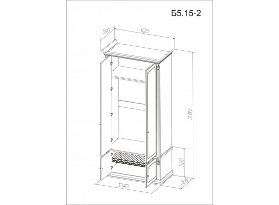 Шкаф 2-х створчатый Благо Б 5.15-2 (орех)