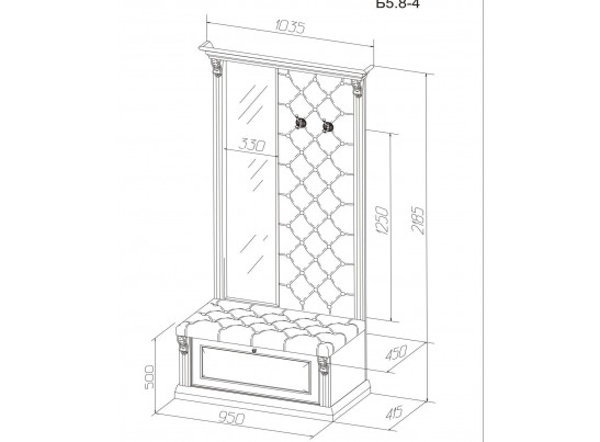 Прихожая Благо артикул Б 5.8-4 (орех)