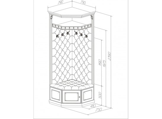 Прихожая угловая Благо артикул Б 5.9-2 (орех)