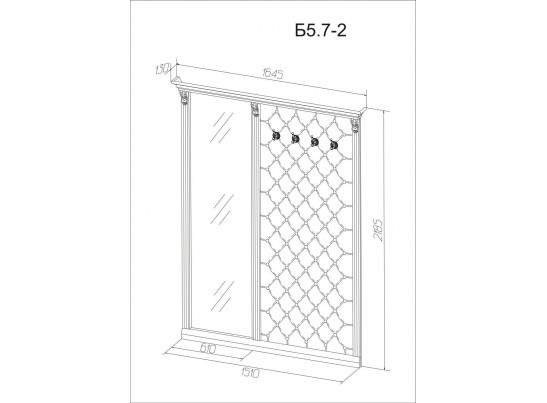 Вешалка с зеркалом Благо 5.7-2