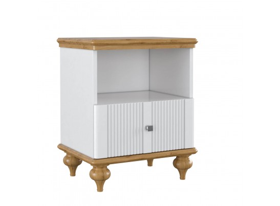 Тумба прикроватная "Рандеву" 01 (белый, серый) в Кургане