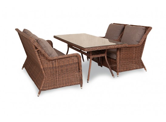 "Гляссе" обеденная группа из искусственного ротанга, цвет коричневый в Кургане