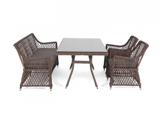 "Катания" обеденная группа плетеная на 4 персоны, цвет коричневый в Кургане