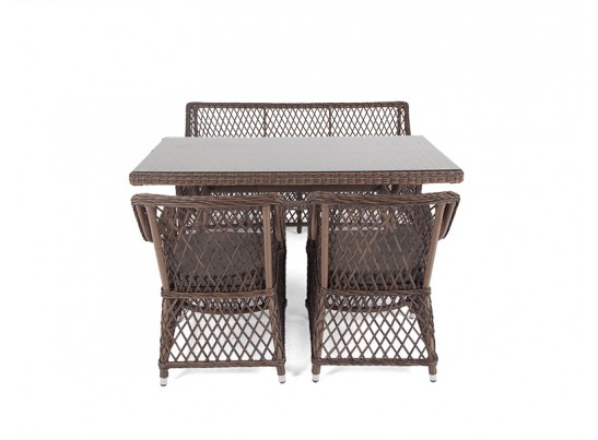 "Катания" обеденная группа плетеная на 4 персоны, цвет коричневый в Кургане