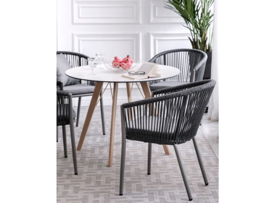 "Франческо" обеденная группа на 4 персоны, цвет темно-серый в Кургане