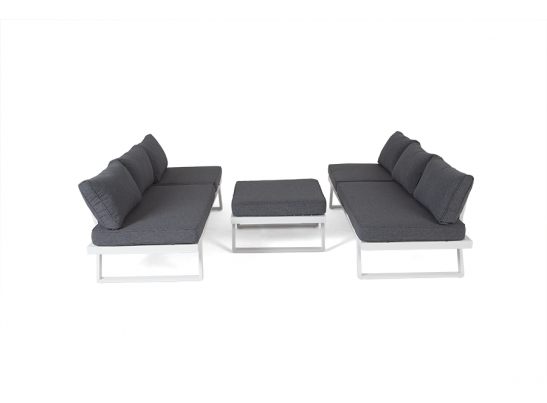 "Альпы" комплект-трансформер садовой мебели из алюминия (угловой диван, столик) с подушками в Кургане