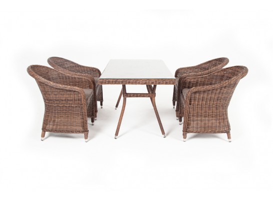 "Латте–140 R" обеденная группа плетеная, цвет коричневый в Кургане