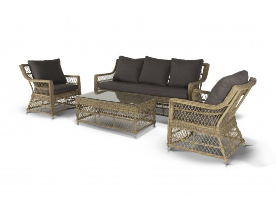 "Гранд Латте" кресло из искусственного ротанга, цвет соломенный в Кургане