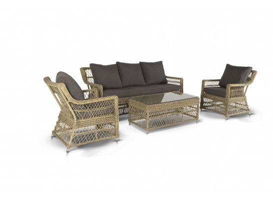 "Гранд Латте" кресло из искусственного ротанга, цвет соломенный в Кургане