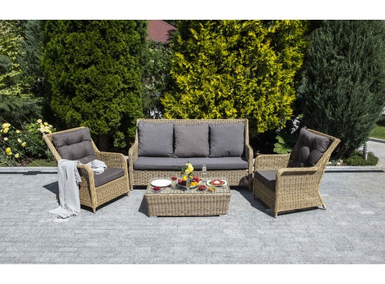 "Гляссе" лаунж-зона из искусственного ротанга, цвет графит в Кургане