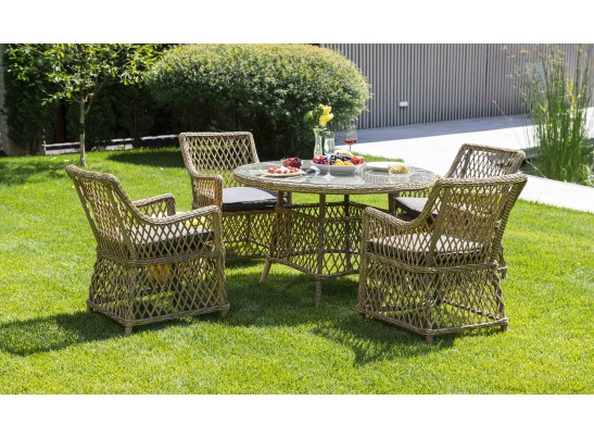 "Доппио" обеденная группа плетеная, цвет соломенный в Кургане