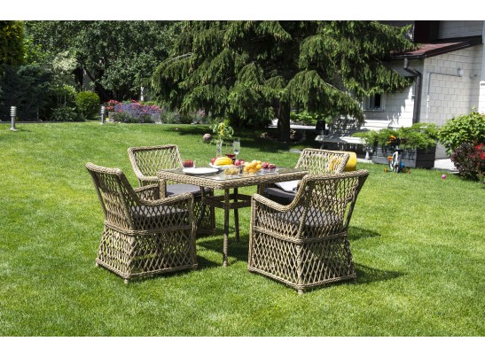 "Айриш" стол плетеный из искусственного ротанга, цвет соломенный в Кургане