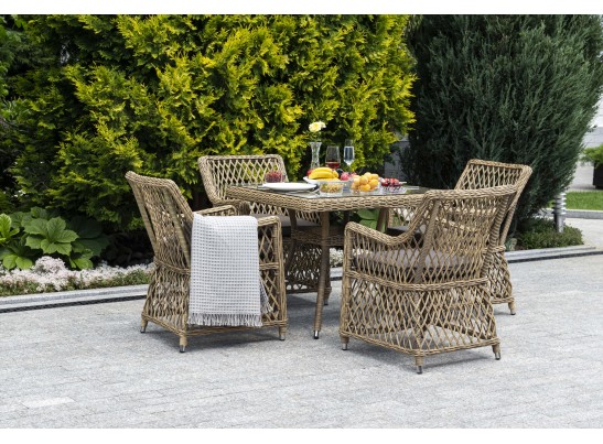 "Айриш" стол плетеный из искусственного ротанга, цвет соломенный в Кургане