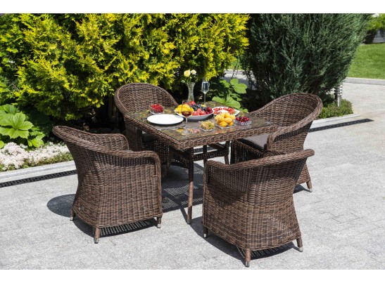 "Фредо" обеденная группа из искусственного ротанга, цвет коричневый в Кургане