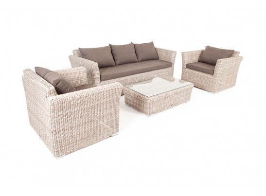 "Капучино" лаунж-зона из искусственного ротанга, цвет бежевый в Кургане