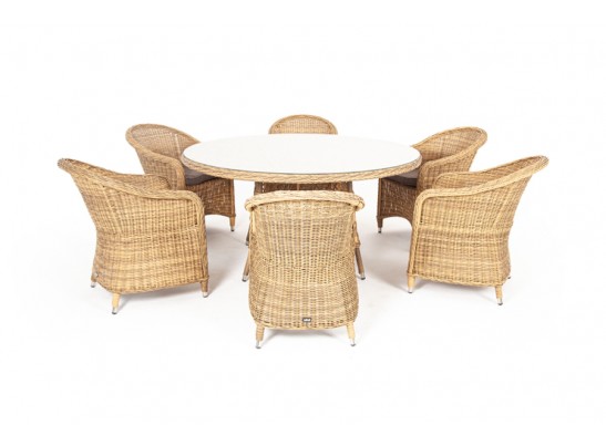 "Эспрессо–150 R" обеденная группа плетеная, цвет соломенный в Кургане