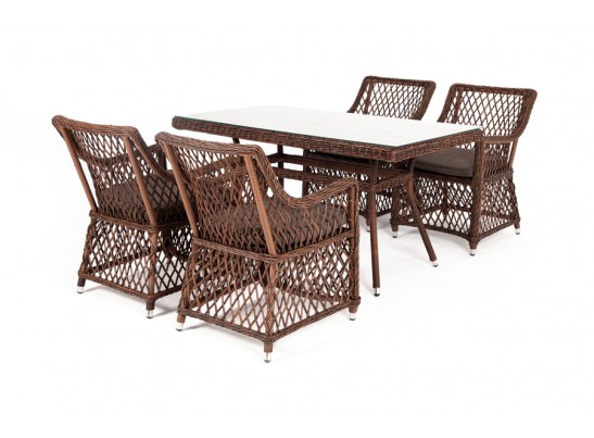 "Латте–140 L" обеденная группа плетеная, цвет коричневый в Кургане