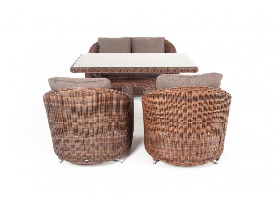 "Кон Панна" обеденная группа плетеная, цвет коричневый в Кургане