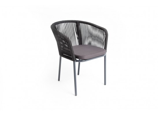 "Марсель" плетеный стул из роупа, цвет темно-серый в Кургане