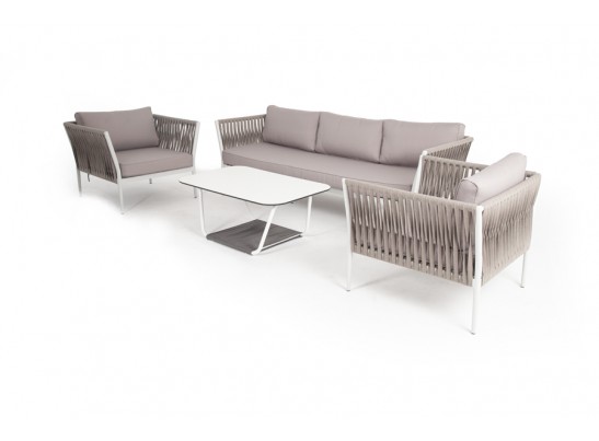 "Касабланка" лаунж-зона плетеная из роупа 5-местная, цвет серо-коричневый в Кургане