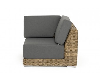 "Капри" модуль диванный угловой с подушками, цвет соломенный