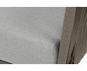 "Багамы" кресло плетеное из роупа, каркас алюминий бежево-серый (RAL7006) муар, роуп серо-коричневый 23мм, ткань светло-серая в Кургане
