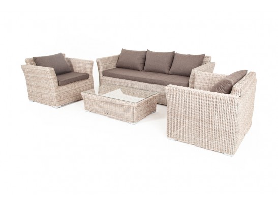 "Капучино" лаунж-зона из искусственного ротанга, цвет бежевый в Кургане