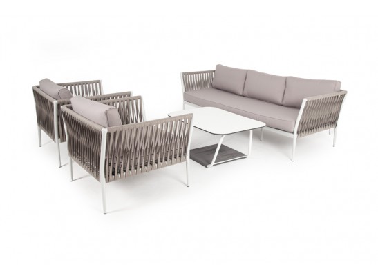 "Касабланка" лаунж-зона плетеная из роупа 5-местная, цвет серо-коричневый в Кургане